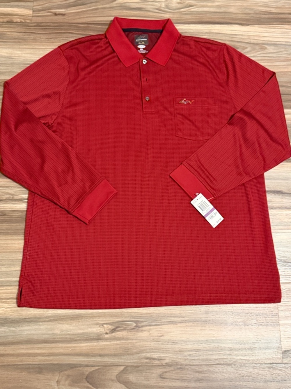 Greg Norman Tasso Elba L/S Golf Polo Shirt Mens XXL Carmine Red